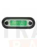 Hella 95951095 LED Wide Rim Rectangular Courtesy Lamp - Clear Lens, (Green Light)