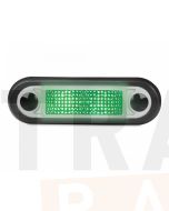 Hella 95951015 LED Narrow Rim Rectangular Courtesy Lamp - Clear Lens, (Green Light)