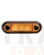 Hella 95951001 LED Narrow Rim Rectangular Courtesy Lamp, 24V, Red Lens (Red Light)