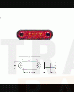 Hella 95951073 LED Wide Rim Rectangular Courtesy Lamp -24V, Red Lens (Red Light)