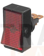 Hella Off-On Rocker Switch - Red Illuminated, 12V (4440)